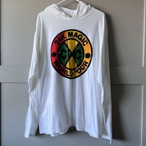 Cross Colours Men Bruno‎ Mars 24k Magic Concert Tour Hoodie Tee Sz M Long Sleeve